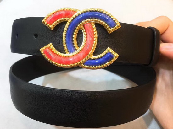 Chanel Black Leather Belt with Two Tone CC Belt Buckle