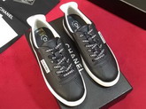 Chanel Black Leather Sneakers