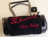 Chanel Bowling Bag Embroidered Wool and Calfskin Black