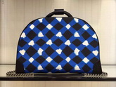 Chanel Bowling Bag Printed Canvas Blue and Black for Sale