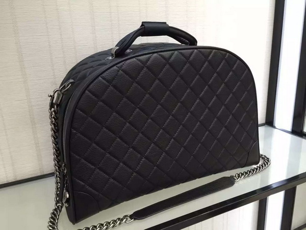 Chanel Bowling Bag in Black Grained Calfskin for Sale