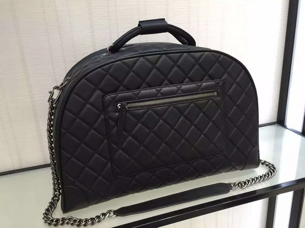 Chanel Bowling Bag in Black Grained Calfskin for Sale