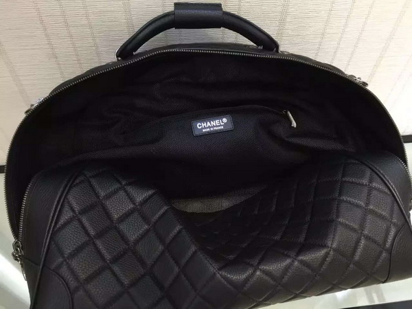 Chanel Bowling Bag in Black Grained Calfskin for Sale