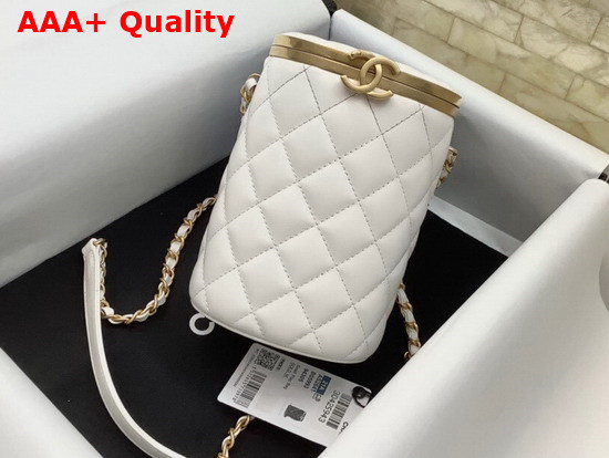 Chanel Box Bag Lambskin Gold Metal White Ref AS2641 Replica