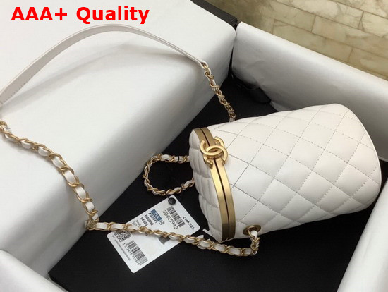 Chanel Box Bag Lambskin Gold Metal White Ref AS2641 Replica