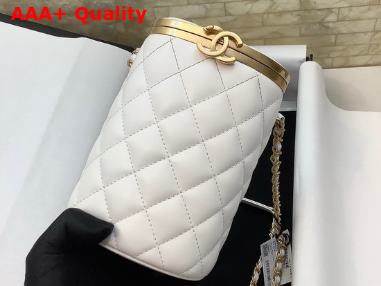 Chanel Box Bag Lambskin Gold Metal White Ref AS2641 Replica