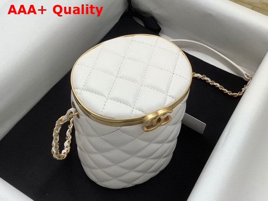 Chanel Box Bag Lambskin Gold Metal White Ref AS2641 Replica