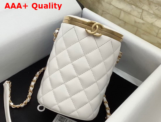 Chanel Box Bag Lambskin Gold Metal White Ref AS2641 Replica