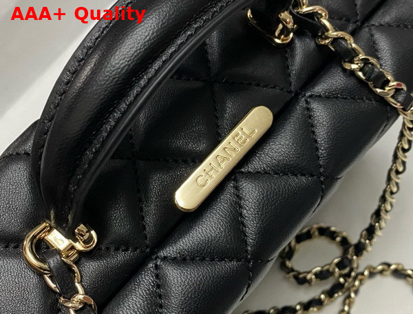 Chanel Box Bag in Black Lambskin Gold Tone Metal AS5168 Replica