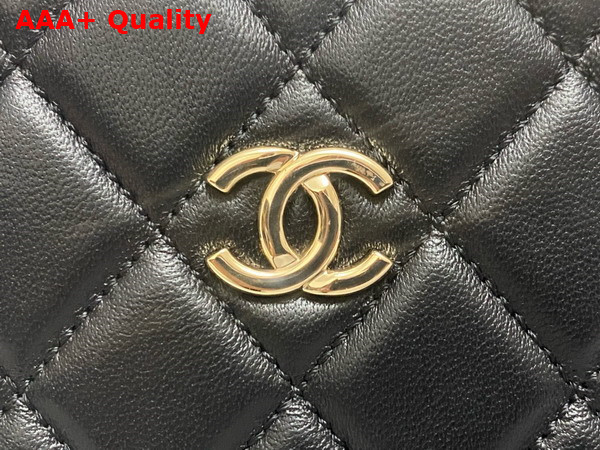 Chanel Box Bag in Black Lambskin Gold Tone Metal AS5168 Replica