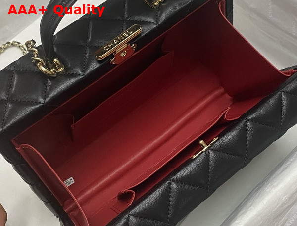 Chanel Box Bag in Black Lambskin Gold Tone Metal AS5168 Replica