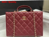 Chanel Box Bag in Burgundy Lambskin Gold Tone Metal AS5168 Replica