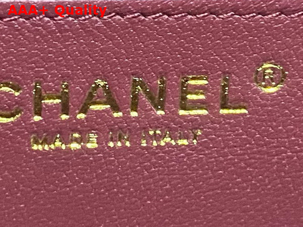 Chanel Box Bag in Burgundy Lambskin Gold Tone Metal AS5168 Replica