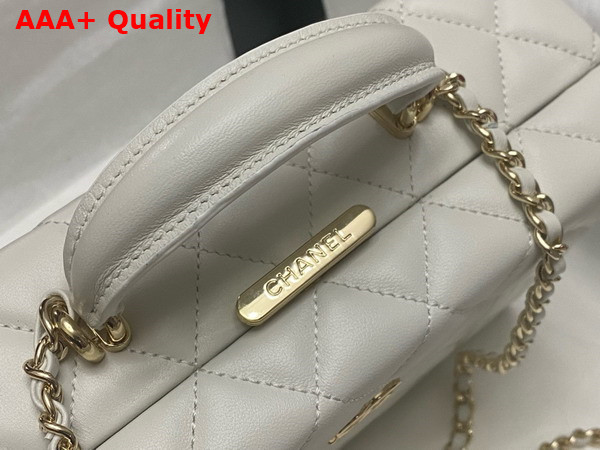 Chanel Box Bag in White Lambskin Gold Tone Metal AS5168 Replica