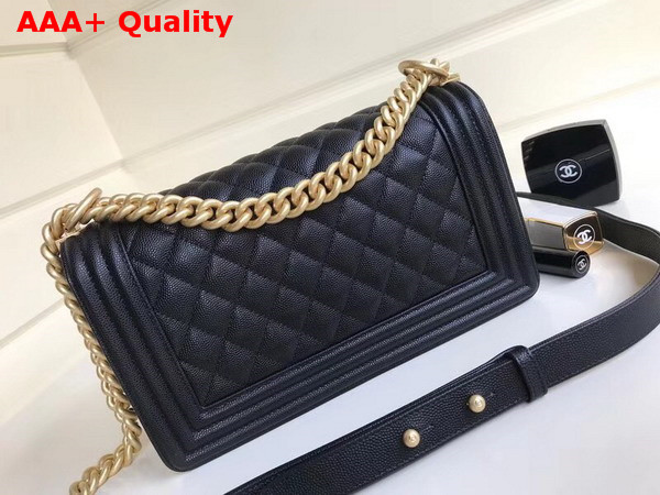 Chanel Boy Chanel Flap Bag in Black Grained Calfskin with Gold Hardware Replica