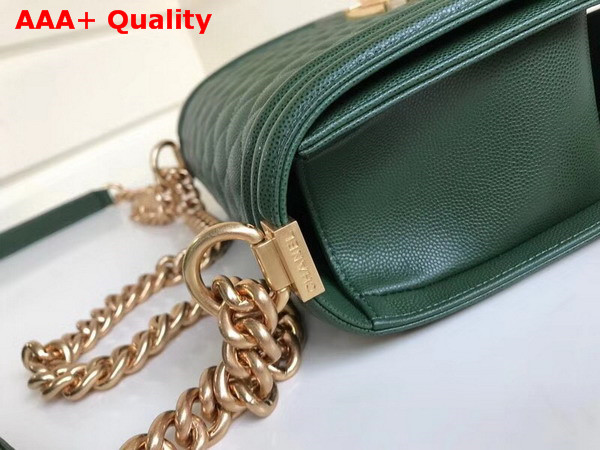 Chanel Boy Chanel Flap Bag in Green Grained Calfskin with Gold Hardware Replica