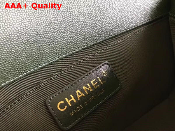 Chanel Boy Chanel Flap Bag in Green Grained Calfskin with Gold Hardware Replica