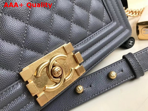 Chanel Boy Chanel Flap Bag in Light Blue Grained Calfskin with Gold Hardware Replica