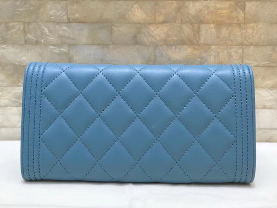 Chanel Boy Chanel Flap Wallet in Cloudy Blue Lambskin