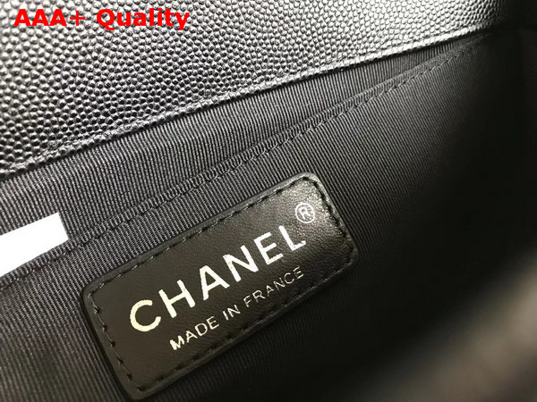 Chanel Boy Chanel Handbag Chevron Black Grained Calfskin Replica