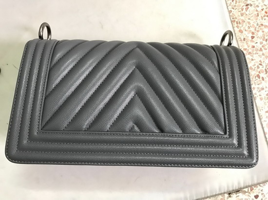 Chanel Boy Chanel Handbag Chevron Light Blue Grained Calfskin Replica