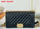 Chanel Boy Chanel Handbag Lambskin Gold Tone Metal Black Ref A67086 Replica