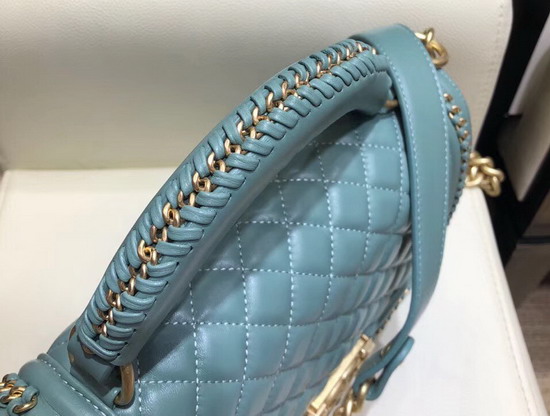 Chanel Boy Chanel Flap Bag with Handle Baby Blue Lambskin