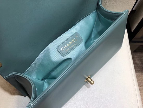 Chanel Boy Chanel Flap Bag with Handle Baby Blue Lambskin