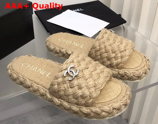 Chanel Braided Mules in Apricot Cotton Replica