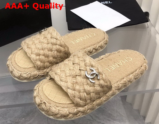 Chanel Braided Mules in Apricot Cotton Replica