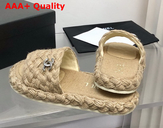 Chanel Braided Mules in Apricot Cotton Replica