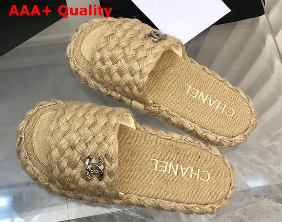 Chanel Braided Mules in Apricot Cotton Replica