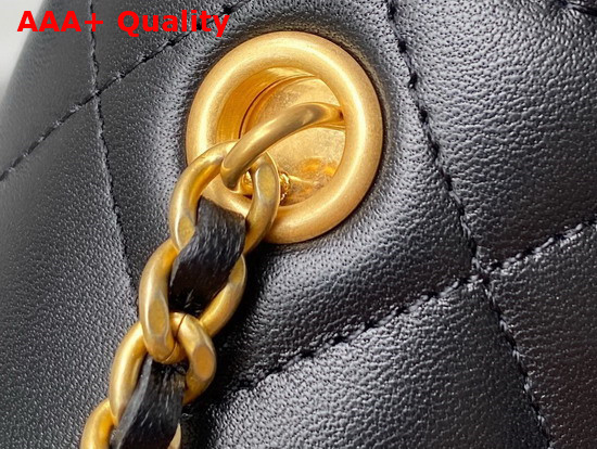 Chanel Bucket with Chain Lambskin Imitation Pearls Gold Tone Metal Black Ref AP2257 Replica