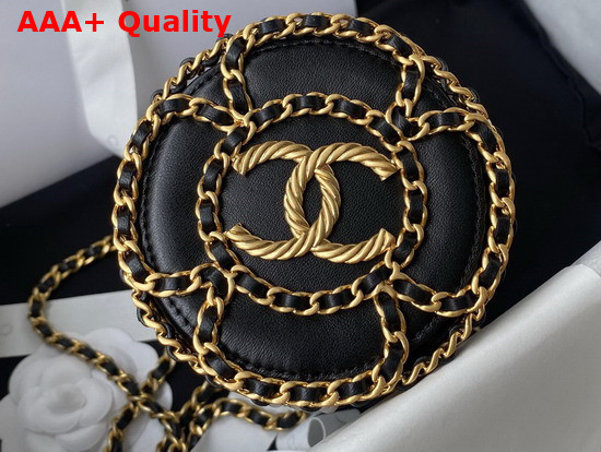 Chanel Bucket with Chain Lambskin Imitation Pearls Gold Tone Metal Black Ref AP2257 Replica