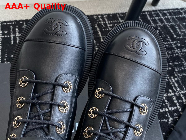 Chanel Buckle Short Boots in Black Calfskin Replica