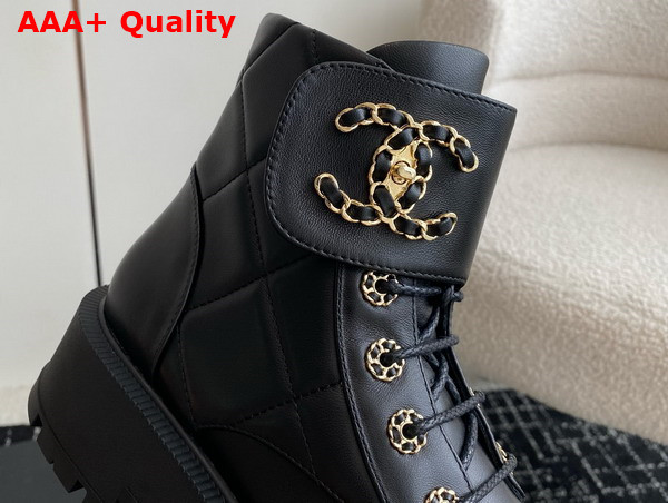 Chanel Buckle Short Boots in Black Calfskin Replica