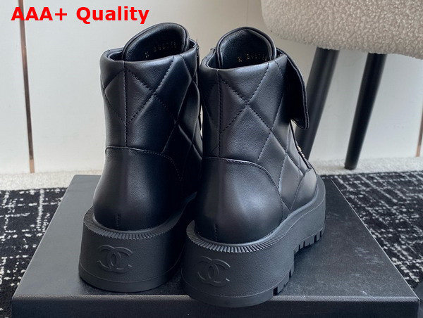 Chanel Buckle Short Boots in Black Calfskin Replica