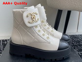 Chanel Buckle Short Boots in White Calfskin Replica