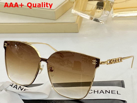 Chanel Butterfly Frame Metal Sunglasses Tea Color Replica