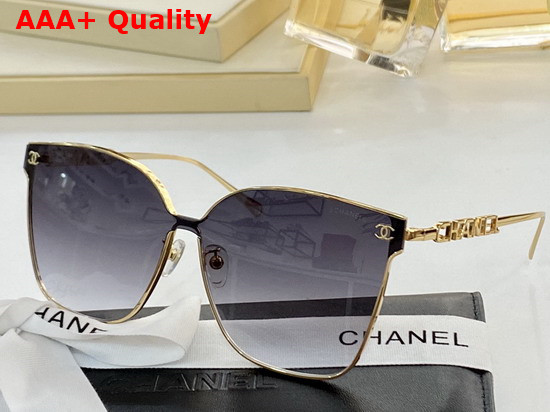 Chanel Butterfly Frame Metal Sunglasses Tea Color Replica