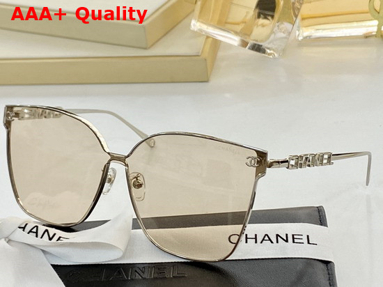 Chanel Butterfly Frame Metal Sunglasses Tea Color Replica