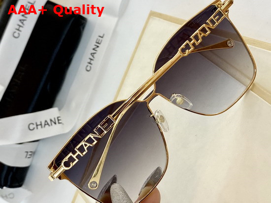 Chanel Butterfly Frame Metal Sunglasses Tea Color Replica