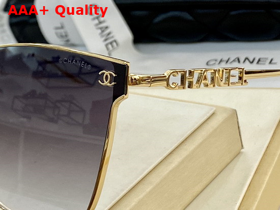 Chanel Butterfly Frame Metal Sunglasses Tea Color Replica