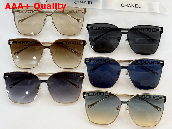 Chanel Butterfly Frame Metal Sunglasses Tea Color Replica