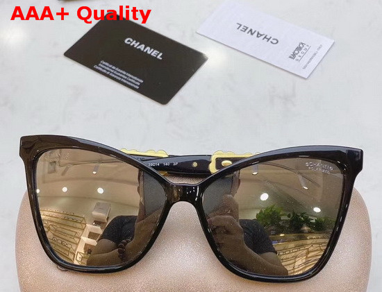 Chanel Butterfly Sunglasses Camelia Decoration Black Replica