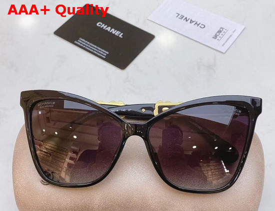 Chanel Butterfly Sunglasses Camelia Decoration Black Replica