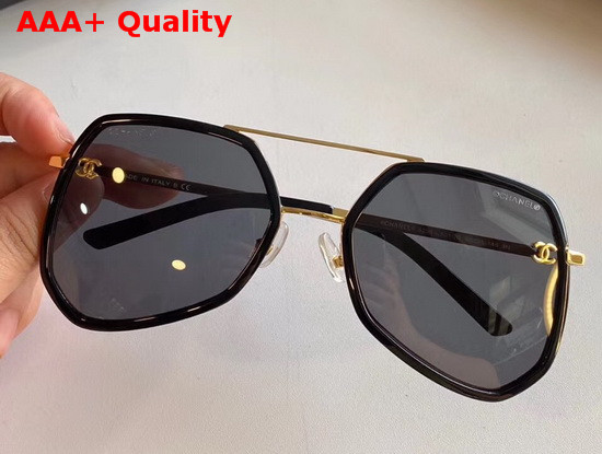 Chanel Butterfly Sunglasses in Black Acetate and Metal Replica