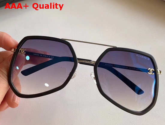 Chanel Butterfly Sunglasses in Black Acetate and Metal Replica