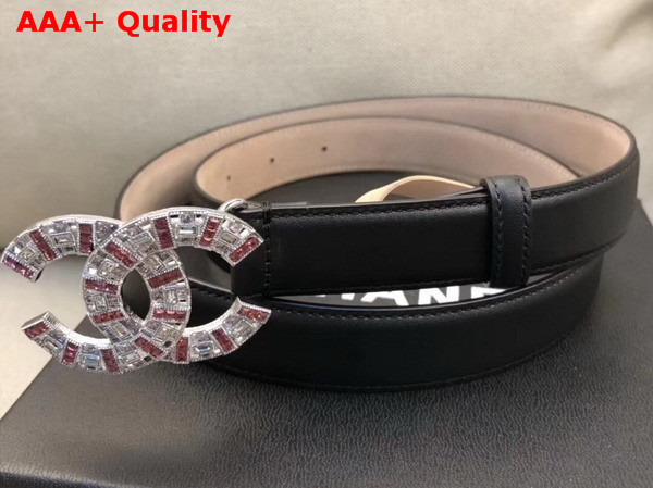 Chanel CC Buckle Belt in Black Calfskin Replica