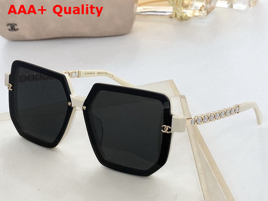 Chanel CC Detail Square Frame Sunglasses in Black Replica